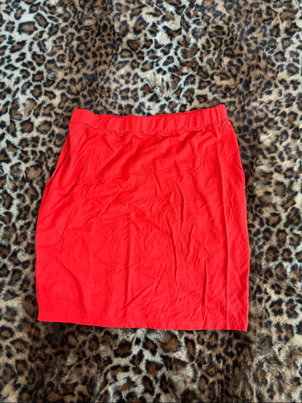 SHEIN Red Stretch Mini Skirt